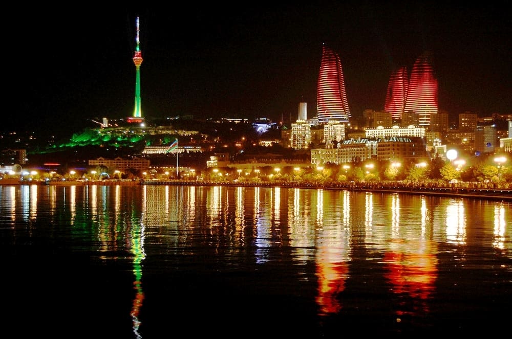 Baku-view with Flame Towers by night 2012 Farid Hidayatov